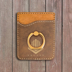Personalized Leatherette Phone Wallet with Gold Ring