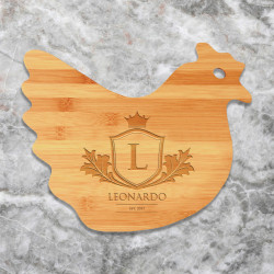 Personalized Bamboo Hen Shaped Cutting Board, Customized Hen Cutting Board