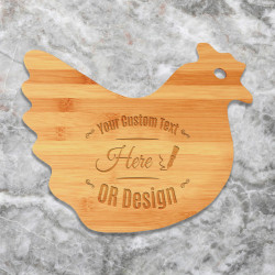 Beautiful & Elegant Personalized Bamboo Hen Shaped Cutting Board