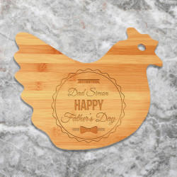 Personalized Fathers Day Cutting Board, Bamboo Hen Shaped Cutting Board, Custom Gifts for Dad