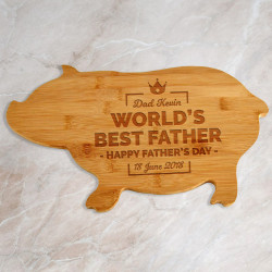 Cutting Boards for Dad, Bamboo Pig Shaped Cutting Board, Personalized Fathers Day Gift, Gifts for Dad