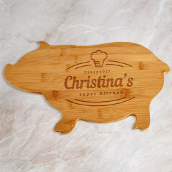 Customized Cutting Boards for Kitchen, Personalized Kitchen Gifts, Pig Shaped Cutting Board, Kitchen Gift Idea