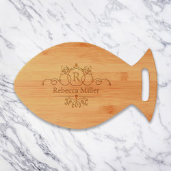 Personalized Bamboo Fish Shaped Cutting Board, Customized Fish Cutting Board