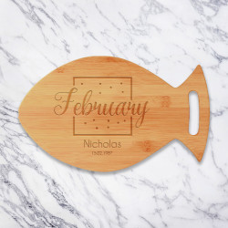 Cutting Board Birthday Gifts Customized, Bamboo Fish Shaped Cutting Board, Birth Month Gifts