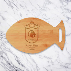 Personalized Birthday Chopping Board, Bamboo Fish Shaped Cutting Board, Zodiac Sign Gifts for Her