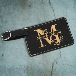 Personalized Leatherette Luggage Tag with Name