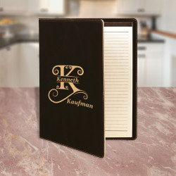 Personalized Leatherette Portfolio with Notepad and Name Engraved