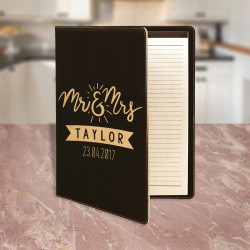 Personalized Wedding Leather Portfolio with Notepad, Customized Wedding Day Notepad Portfolio, Business Gift Idea