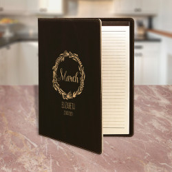 Personalized Birthday Months Leather Portfolio with Notepad, Customized Birthday Months Notepad Portfolio, Business Gift Idea