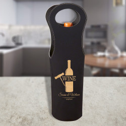 Personalized Leather Wine Bag, Design Wine Gift Bag, Customized Gifts for Wine Lovers