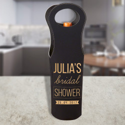 Personalized Bridal Shower Wine Bag, Leather Wine Bag, Bridal Shower Favor, Custom Bridal Shower Gift