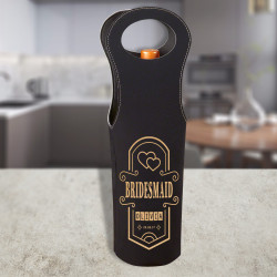 Customized Bridesmaid Wine Bag, Leather Wine Bag, Bridesmaids Gifts Personalized