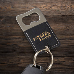 Personalized Fathers Day Bottle Opener, Leather Bottle Opener Keychain, Engraved Gifts for Dad