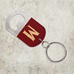 Personalized Beautiful Oval Rose Leatherette Bottle Opener Keychain