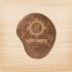 Personalized Rustic Leatherer Mouse Pad, Customized Mouse Pad with Wrist Support
