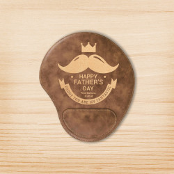 Personalized Father's Day Rustic Leatherer Mouse Pad, Customized Father's Day Mouse Pad with Wrist Support
