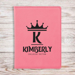 Personalized Pink Leather Passport Holder, Customized Passport Cover, Gifts for Travelers