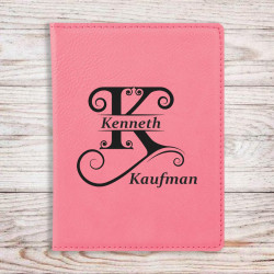 Personalized Pink Leatherette Passport Holder with Name