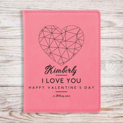 Personalized Valentines Day Travel Gift, Pink Leather Passport Holder, Custom Valentine Gift for Her
