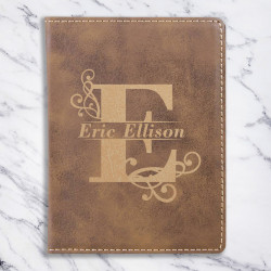 Personalized Rustic Leatherette Passport Holder with Name