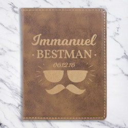 Personalized Best Man Leather Passport Holder, Customized Passport Cover, Best Man Gift