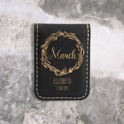 Personalized Birthday Months Money Clip, Custom Leather Money Clip, Birthday Months Engraved Gifts