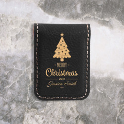 Personalized Christmas Money Clip, Custom Leather Money Clip, Christmas Engraved Gifts