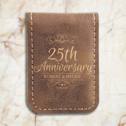 Personalized Anniversary Money Clip, Leather Money Clip, Anniversary Gifts for Him