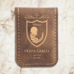 Personalized Birthday Zodiac Signs Gifts, Birthday Zodiac Signs Leather Money Clip, Custom Birthday Zodiac Signs Gifts