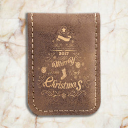 Personalized Christmas Gifts, Christmas Leather Money Clip, Custom Christmas Gifts