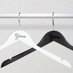 Personalized Engraved Wooden Plain Groom Wedding Hangers