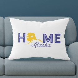Personalized Alaska Pillow Case with Home State Design