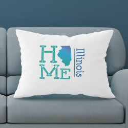 Personalized Illinois Pillow Case with Home State Design