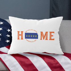 Personalized Kansas Pillow Case with Home State Design