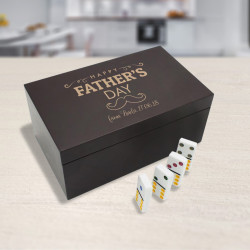 Custom Father's Day Dominoes Set, Rosewood Double Twelves’ Dominoes Set, Personalized Fathers Day Gifts