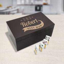 Personalized Dominoes Set for Best Man, Double Twelves’ Dominoes Set, Custom Best Man Gifts