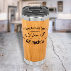Personalized Bamboo Stainless Steel Tumbler 15 oz