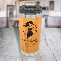 Personalized Bridesmaids Tumblers, Bamboo Stainless Steel Tumbler 15 Oz, Bridesmaids Gifts Customizable