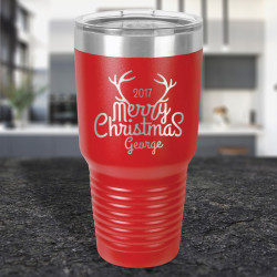 Personalized Christmas Tumbler with Lid, Vacuum Insulated Tumbler 30 Oz, Engraved Christmas Gifts
