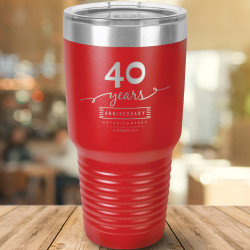Personalized Anniversary Gifts, Red Ringneck Vacuum Insulated Tumbler, Happy Anniversary Tumbler