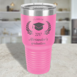 Personalized Graduation Gifts, Pink Graduation Tumblers, Vacuum Insulated Tumbler with Lid 30 Oz, Custom Graduation Favors