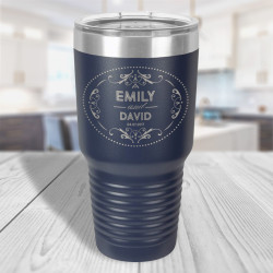 Personalized Wedding Wine Tumblers, Vacuum Insulated Tumbler with Lid 30 Oz, Wedding Favors for Guests