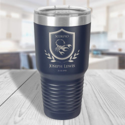 Personalized Birthday Tumblers with Lids, Zodiac Sign Gifts, Vacuum Insulated Tumbler 30 Oz, Engraved Birthday Gifts