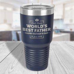 Fathers Day Tumblers Ideas Personalized, Custom Gifts for Dad, Vacuum Insulated Tumbler 30 Oz, Fathers Day Gifts from Son