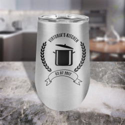 Personalized Kitchen Tumbler Cups, Kitchen Wine Glass 16 Oz, Stainless Steel Tumbler, Custom Kitchen Gifts