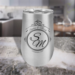 Wedding Tumblers for Bride and Groom, Wedding Wine Glass 16 Oz, Stainless Steel Tumbler, Wedding Gifts Customized