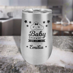 Personalized Baby Shower Tumbler Cups, Baby Shower Wine Glass 16 Oz, Stainless Steel Tumbler, Custom Baby Shower Gifts