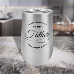 Custom Dad Stainless Steel Tumbler, Wine Glass Vacuum Insulated Tumbler 16 Oz, Personalized Fathers Day Gifts