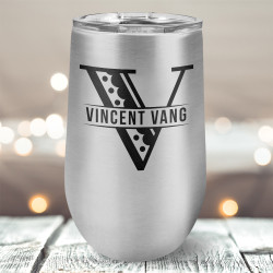 Personalized Stainless Steel Tumbler, Wine Glass Vacuum Insulated Tumbler