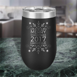 Christmas Wine Tumbler Personalized, 16 Oz Vacuum Insulated Tumbler, Christmas Tumbler Custom Gifts